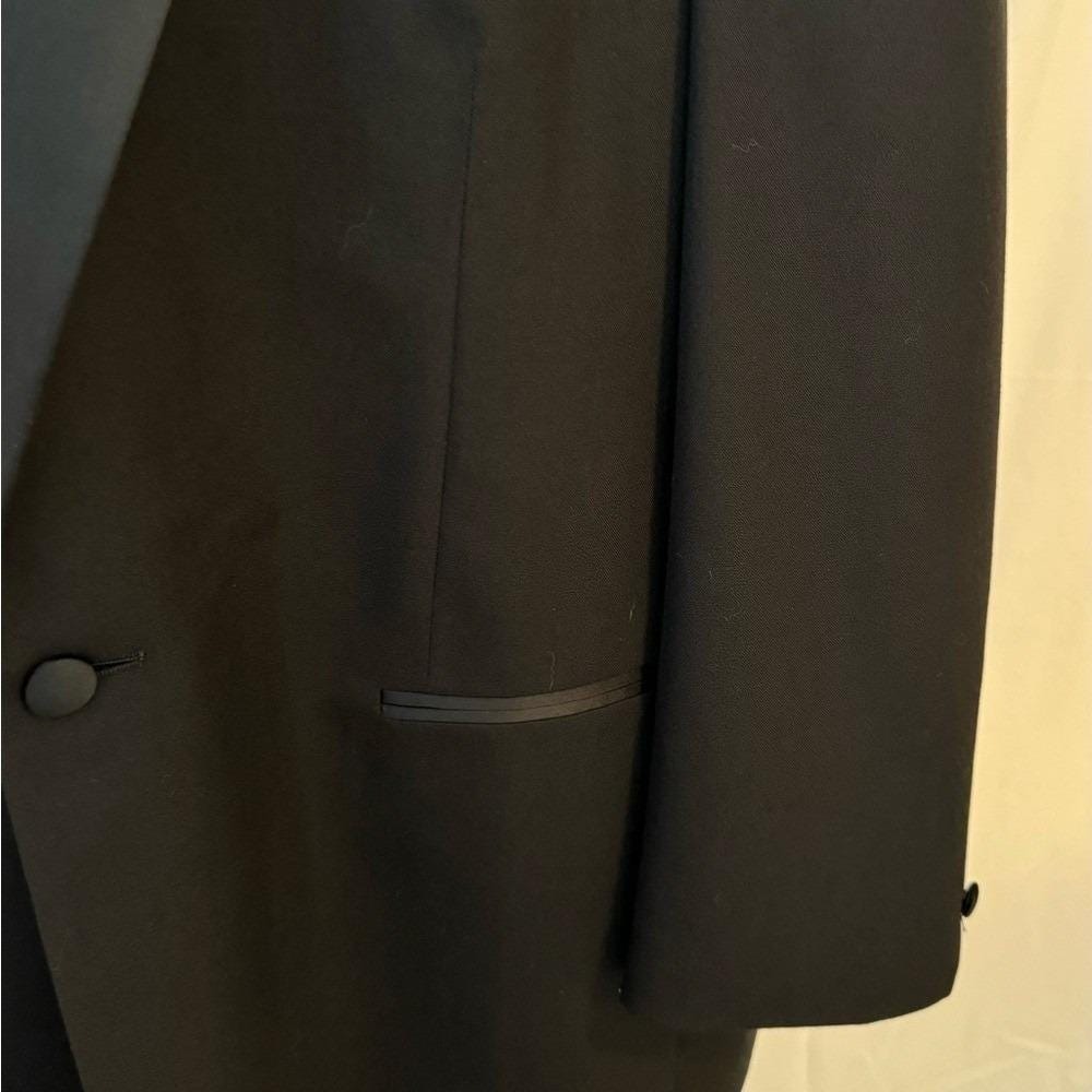 Three Piece Mens Tuxedo with Black Blazer and Trousers - Picture 8 of 17